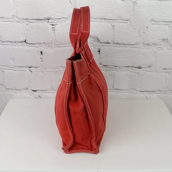 HERMES Vintage Small Red Canvas Fourre Tote - Project Bag - Picture 3 of 12